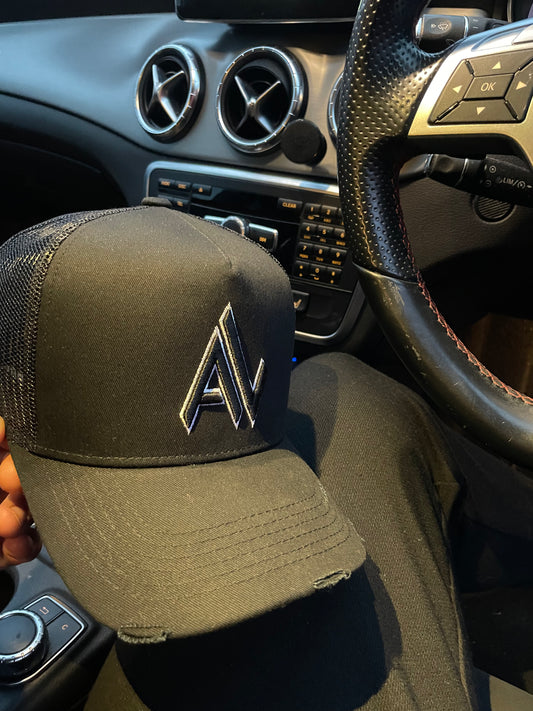 A.L BLACK/BLACK-WHITE TRUCKER